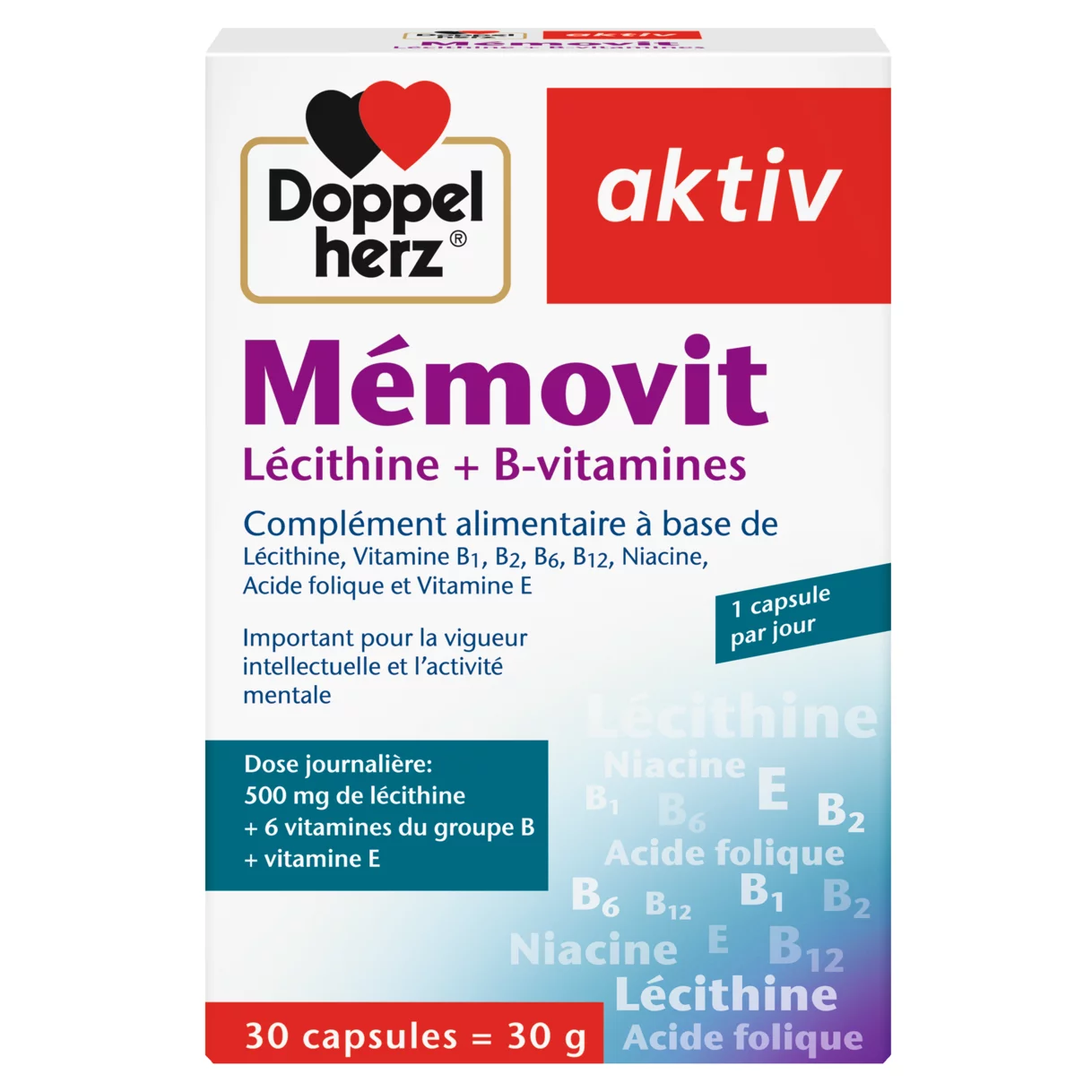 Illustration of the product packaging Doppelherz aktiv Mémovit front view